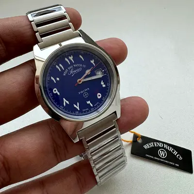 West End Watch Co. Prima mens stainless steel watch with Arabic dial