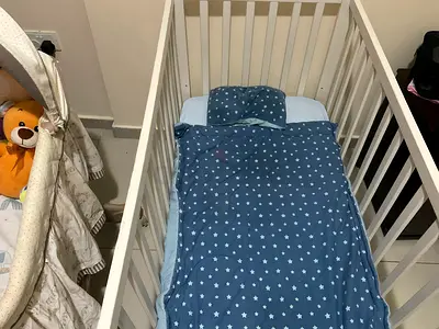 White Wooden Baby Crib