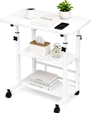 Laptop  Computer Desk, Portable Height-Adjustable Laptp Desk with Storage Shelves