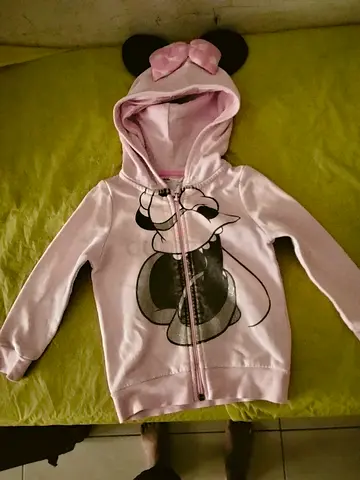 Girls Minnie Mouse Hooded Zip Jacket - Light Pink, Size Small