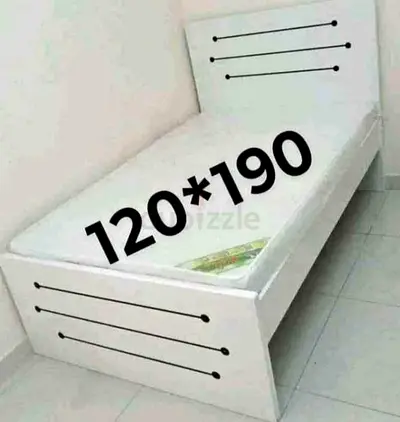 White Single Bed Frame with Headboard and Footboard - 120x190 cm