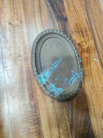 Vintage Oval Brass Trinket Dish with Patina 20cm