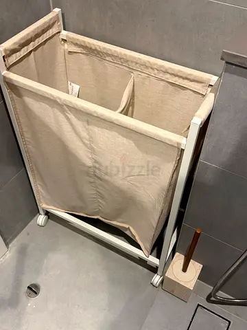 ENHET Laundry bag with castors, white, 80 l