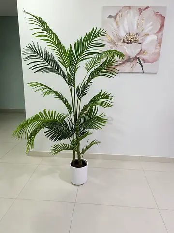 Tall artificial potted palm plant - good condition