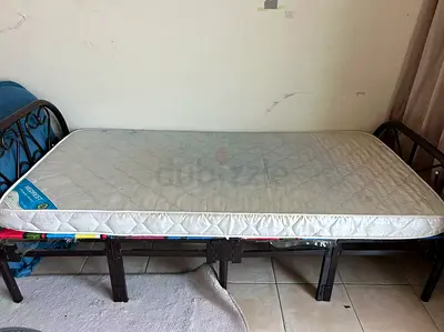 Single metal bed frame with mattress - good condition