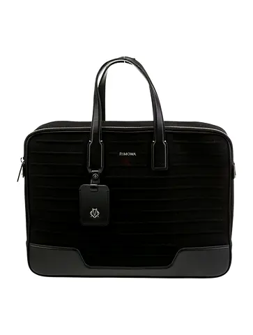 Rimowa Black Leather  Fabric Briefcase - Excellent Condition