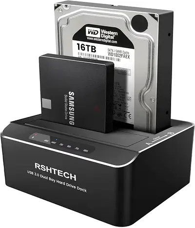 RSHTECH Hard Drive Dock, Aluminum USB 3.0 to SATA Dual Bay External Hard Drive Docking Station for 2