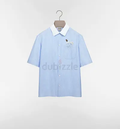 Short-Sleeved Shirt with Dior Original Flower Bee Embroidery