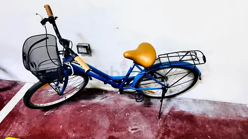 Blue Bike with Basket and Rear Rack - excellent Condition