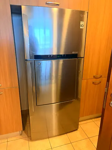 LG Stainless Steel Double Door Refrigerator - Good Condition