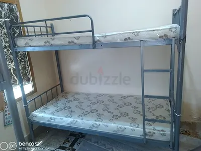 Heavy duty metal silver double decke 90*190 cm used good condition