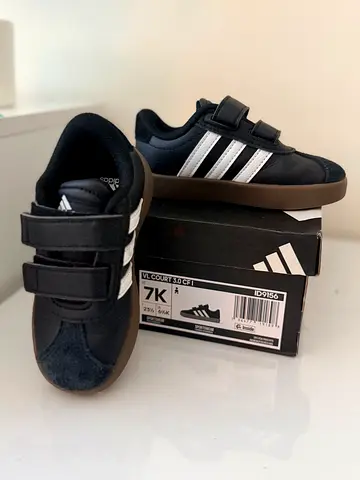 adidas Kids Black/Tan VL Court 3.0 Trainers - Size Kids