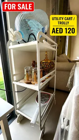 White 3-Tier Utility Trolley / Kitchen Cart - Good Condition
