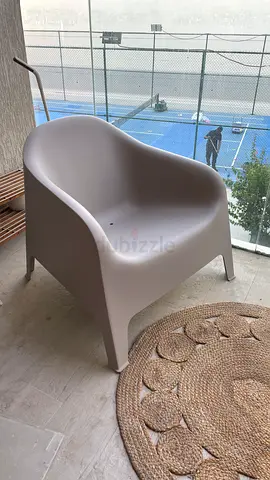 IKEA Modern Beige Armchair with Curved Design - Good Condition