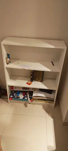 White 3-Shelf Bookcase / Bookshelf - Good Condition