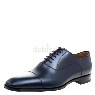 Christian Louboutin Oxford Blue Leather Greggo Lace Up Oxfords Size 43