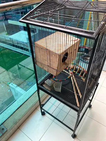 URGENT SELLING - 46 Inch Iron Large Bird Flight Cage with Rolling Stand for Birds with accessories