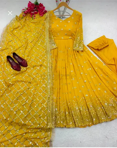 Yellow Georgette Gown