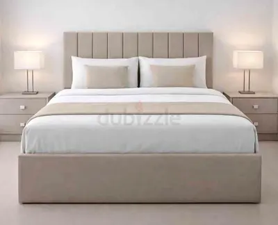 Brend New fabric wooden Queen size 150x190 bed with Madical Matress Available