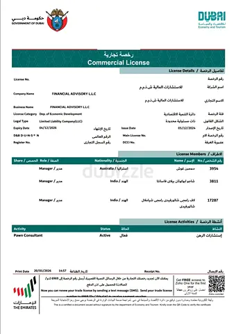Valid Dubai license with bank and FTA for urgent sale