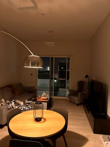 Modern Arc Floor Lamp - Marble Base (Statement Ambient Light)