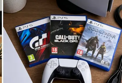 PS5 Slim Disc Edition (International) with 3 Games — Excellent Condition