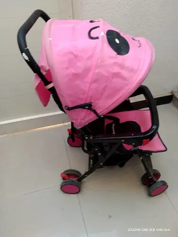Lightweight Pink Baby Stroller with Panda Canopy