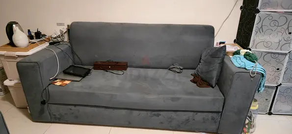 Gray 3-seater sofa in good used condition