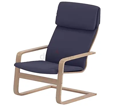 Comfortable Black Armchair with Wood Frame