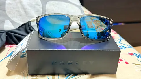 Oakley OO9264 Mainlink Rectangle Sunglasses - Grey Ink / Prizm Sapphire,original brand new 550