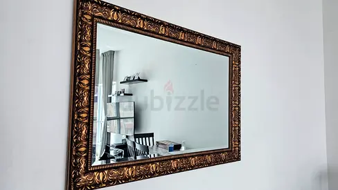 Large Ornate Wall Mirror - Gold Decorative Frame