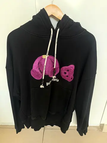 Black palm angels teddy bear hoodie limited edition