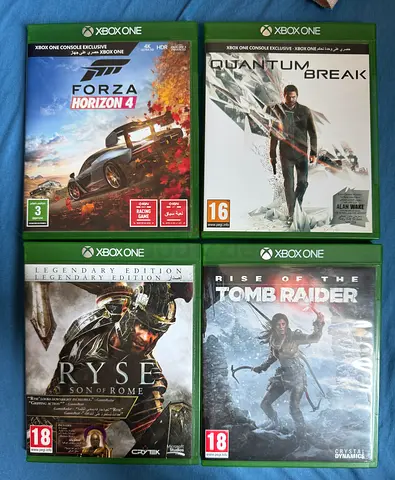 Lot of 4 Xbox One Games: Forza Horizon 4, Quantum Break, Ryse, Tomb Raider