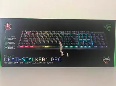 Razer deathstalker v2 pro gaming keyboard open box new condition red switch bluetoothusb