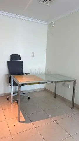 Modern Dining Table with Metal Frame and Frosted Glass Top