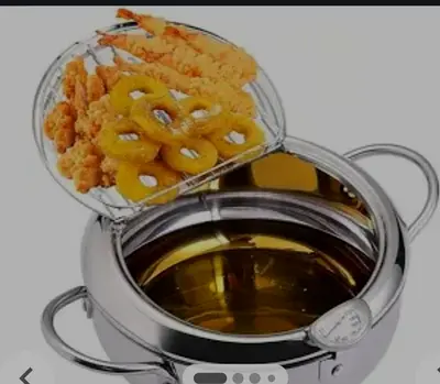 Stainless steel deep frying pot