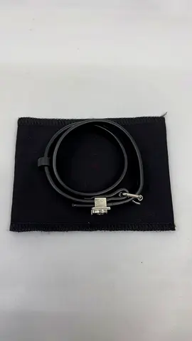 Burberry Black Leather B Logo Bracelet