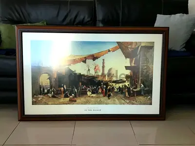 Hermann Corrodi “In The Bazaar” Framed Art (110x70 cm)