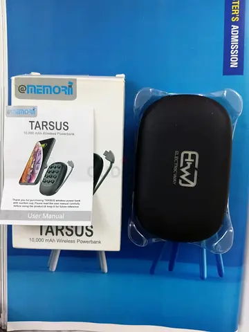 10,000 mAh Tarsus Wireless Powerbank - Black (with box  manual)