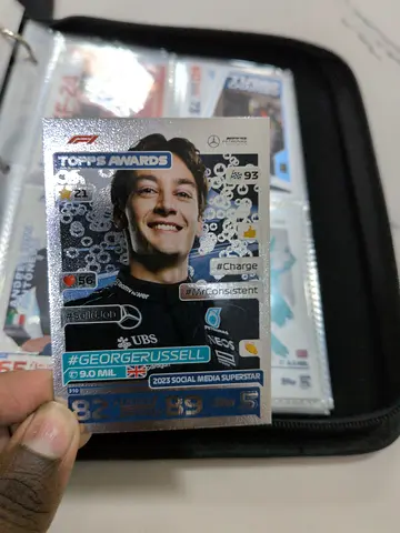 George Russell F1 Turbo Attax collectable card.