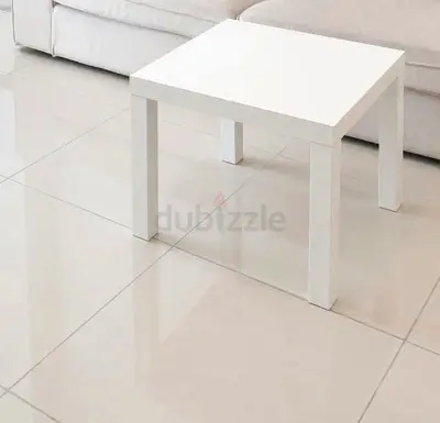 Two Simple White Square Side Table - Good Condition