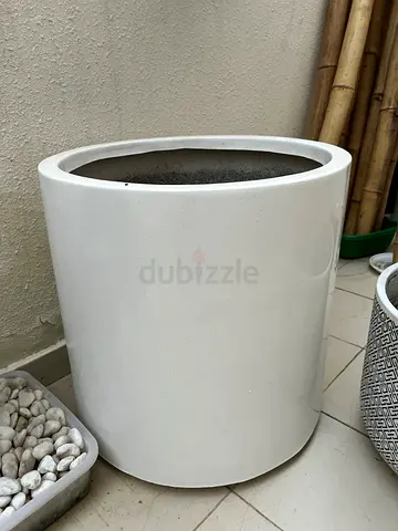 Large white ceramic planter pot