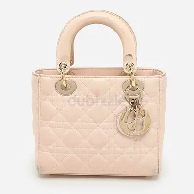 Dior Beige Cannage Leather Small Lady Dior My ABCDior Tote