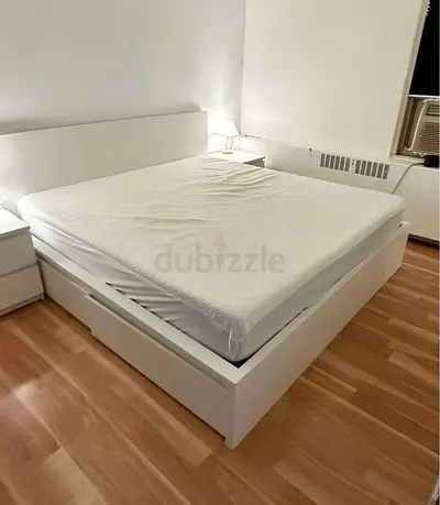 IKEA Malm king size bed frame with mattress - perfect condition