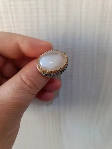 خواتم فضه عقيق طحلبي