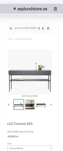 Asplund LUC Console 160 Marble Top Console Table