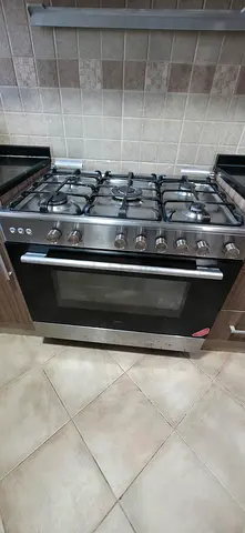 Stainless Steel 5-Burner Gas Range with Oven - Good Condition