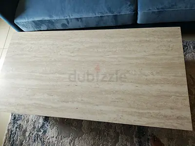 Rectangular Travertine Stone Coffee Table - Light Beige