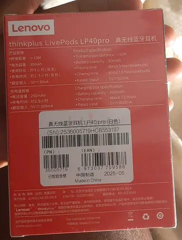 Lenovo ThinkPlus LivePods LP40 Pro Wireless Earbuds - Sealed