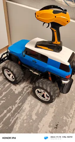 My large blue remote control monster truck - works well, battery   not included